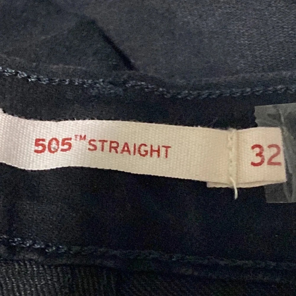 Levi's 505 Black High Rise Straight Leg Jeans Size 32 - Picture 10 of 12